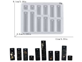 Molde silicona 8 aritos RECTANGULOS